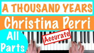 How to play A THOUSAND YEARS  Christina Perri Piano Chords Tutorial [upl. by Prissy]