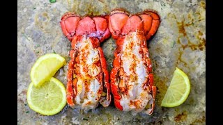 10 Minute Broiled Lobster Tails Recipe [upl. by Ynnoj]