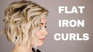 HOW TO CURL WITH A FLAT IRON  short hair [upl. by Maggee998]