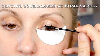 HOW I TINT MY LASHES SAFELY AT HOME [upl. by Enymzaj814]