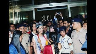 Miss World 2017 Manushi Chhillar Arrives At Mumbai Airport [upl. by Melac622]