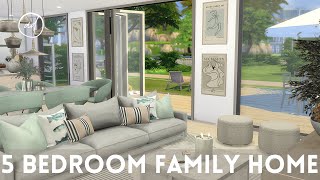 MODERN 5 BEDROOM FAMILY HOME  Sims 4  CC SPEED BUILD  CC List [upl. by Aira384]