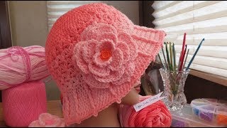 Crochet Hat  Camellia Rose Cloche Hat Part 1 [upl. by Yusem]