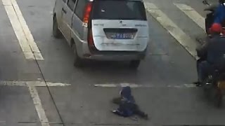 Child run over after falling from moving car [upl. by Dobb]