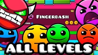 Geometry Dash 21  All Levels 121 100 Complete Latest Coins [upl. by Nacim]