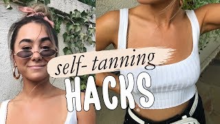 SELF TANNING HACKS TIPS amp TRICKS  Julia Havens [upl. by Alimrahs]