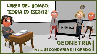 Larea del rombo teoria ed esercizi  Geometria  Secondaria di Primo Grado [upl. by Yelnoc]