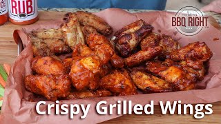 Crispy Grilled Wings on Weber  HowToBBQRight [upl. by Lowson508]