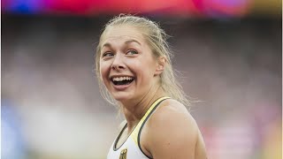 VIDEO Leichtathletik Gina Lückenkemper führt 4x100MeterStaffel zur WM in Doha [upl. by Eckart]