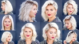 HOW TO 10 Easy Short HairStyles With Flat Iron Tutorial  Milabu [upl. by Jump]