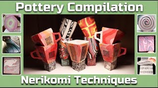 Pottery Compilation  Nerikomi Patterns and Techniques [upl. by Eniamahs]