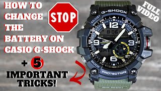 CASIO GSHOCK HOW TO CHANGE THE BATTERY 5 TRICKS [upl. by Lisette]