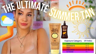 HOW TO GET the PERFECT SUMMER TAN FAST my tanning routine tips and tricks [upl. by Bank914]