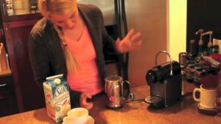 Nespresso Aeroccino Plus Frother Review Frothing Almond Milk [upl. by Beutner28]