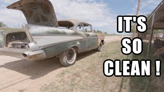 WE DRAG AN ABANDONED 57 CHEVY HOME [upl. by Enelyahs]