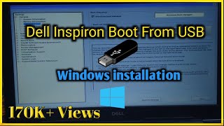 How to boot from USB on Dell Laptops  How to Change BIOS Settings  Windows Installation [upl. by Fanchet]