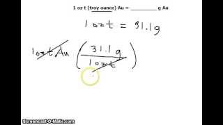 Unit conversion 1 Troy oz troy ounce Gold to grams Gold Au [upl. by Trelu]
