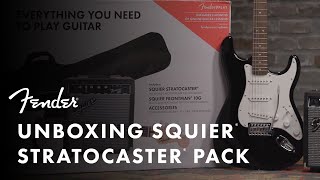 Unboxing The Squier Stratocaster Pack  Fender [upl. by Sauncho827]