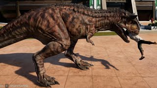 Jurassic World Evolution  Carnotaurus amp Ceratosaurus Breakout amp Fight 1080p 60FPS [upl. by Buckie]