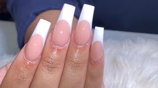 French Tip All Acrylic Nails  Beginner Friendly [upl. by Adnahsed103]