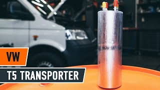 How to change fuel filter VW T5 TRANSPORTER Van TUTORIAL AUTODOC [upl. by Shetrit]