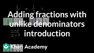 Adding fractions with unlike denominators introduction [upl. by Gael]